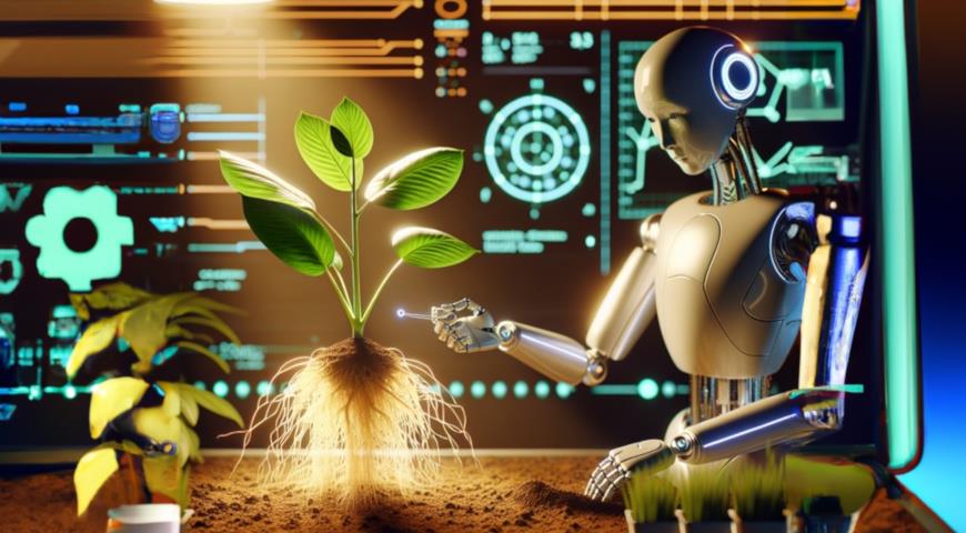 Искусственный интеллект изучает корни растений, робот ученый, биолог