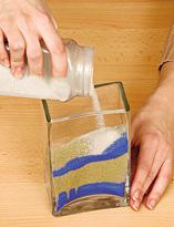 Изготовка разных слоев песка