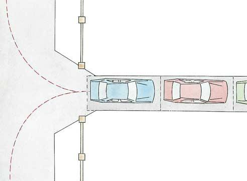 Парковка линейная, схема