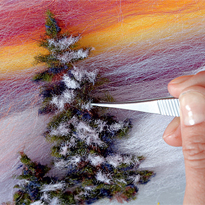 Зимнее панно из шерсти в подарок. Шаг 10