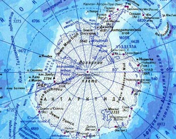 Физическая карта антарктиды