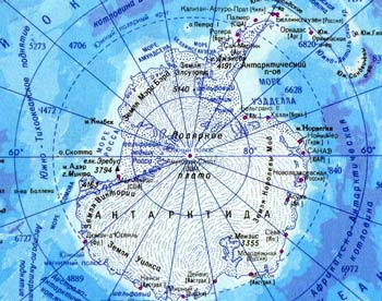 Физическая карта антарктиды