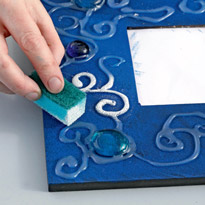 Зеркало с помпонами. Шаг 4