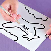 Картина из песка: самолет. Шаг 3