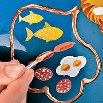 Роспись чайника акриловыми красками. Шаг 6