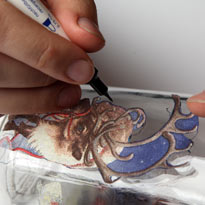 Бутылка с прямым и обратным декупажем к Новому году и Рождеству