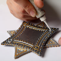 Бутылка с прямым и обратным декупажем к Новому году и Рождеству. Шаг 14