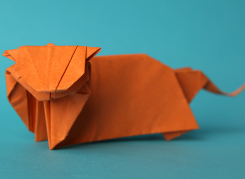 Тигр оригами