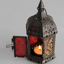 Роспись по стеклу: винтажный подсвечник в восточном стиле