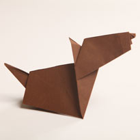 Собака оригами. Как сложить из бумаги терьера. Шаг 20