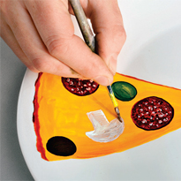 Роспись тарелки Пицца. Шаг 3