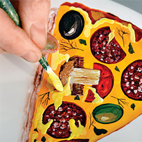 Роспись тарелки Пицца. Шаг 5