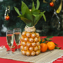Упаковка для подарка: шампанское-ананас