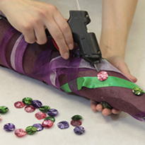 Упаковка для шампанского: елка своими руками . Шаг 6