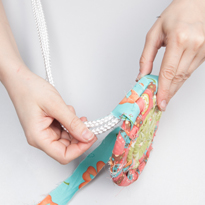 Плетеная корзина из обрезков ткани. Шаг 7