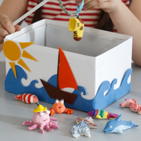 Поделки из соленого теста: игра  рыбалка. Шаг 8