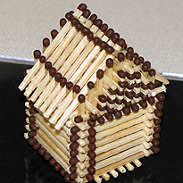 Поделки из спичек: домик. Шаг 16