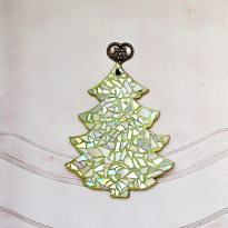 мозаика из дисков, новогоднее украшение, елочные игрцшки