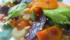 Салат из запеченных овощей с кедровыми орешками. Шаг 5