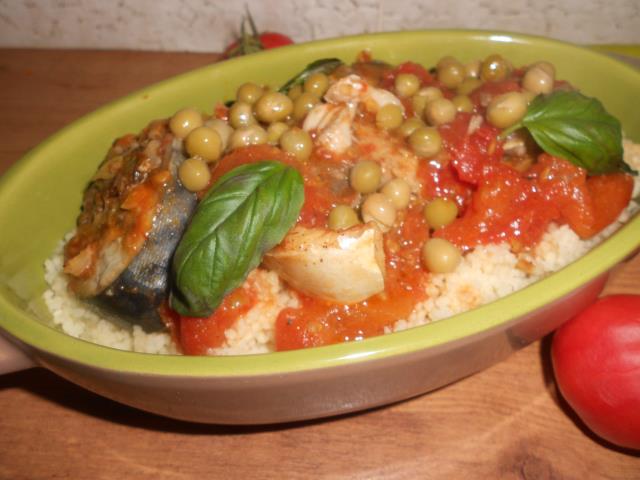 Рыба по-мароккански с кускусом 