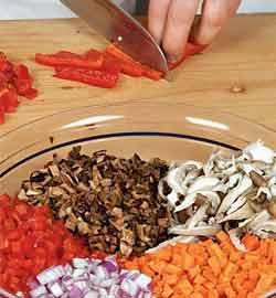 Запечённая в духовке шейка с овощами и грибным соте. Шаг 9