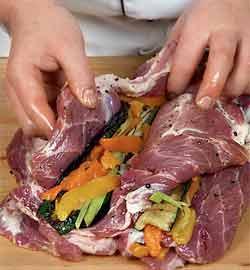 Запечённая в духовке шейка с овощами и грибным соте. Шаг 7