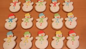Снеговички из заварного пряничного теста. Шаг 5