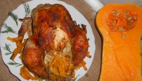 Курица, фаршированная тыквой. Шаг 6