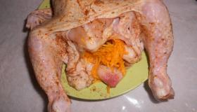 Курица, фаршированная тыквой. Шаг 3