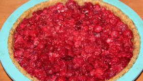 Постный пирог из овсяных хлопьев с малиной. Шаг 4