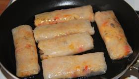 Пряный рис с креветками в рисовой бумаге. Шаг 6