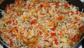 Пряный рис с креветками в рисовой бумаге. Шаг 3