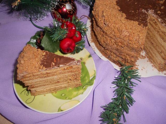 Медово-шоколадный торт 4