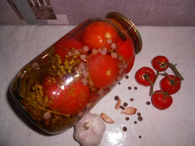 Маринованные помидоры с красной смородиной 