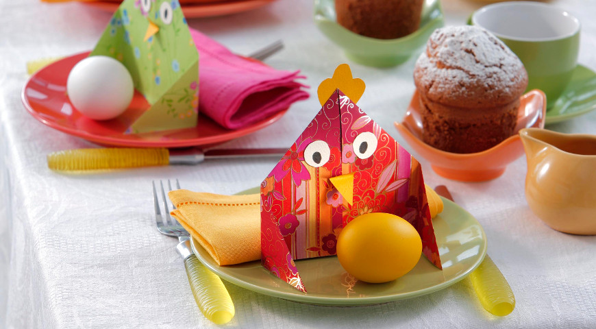 Курицы из бумаги, ручная работа