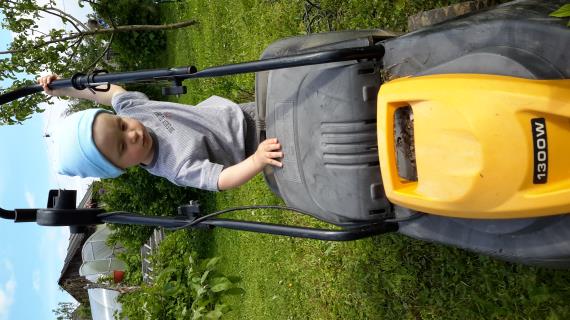 Юный садовник за работой