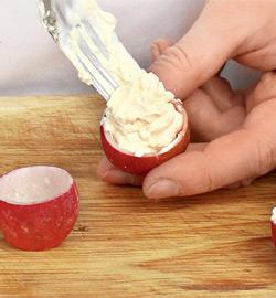 Фаршированный редис. Шаг 3 Фаршированный редис. Шаг 3