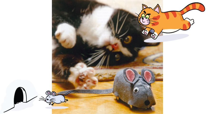 Заводная мышь для кошки