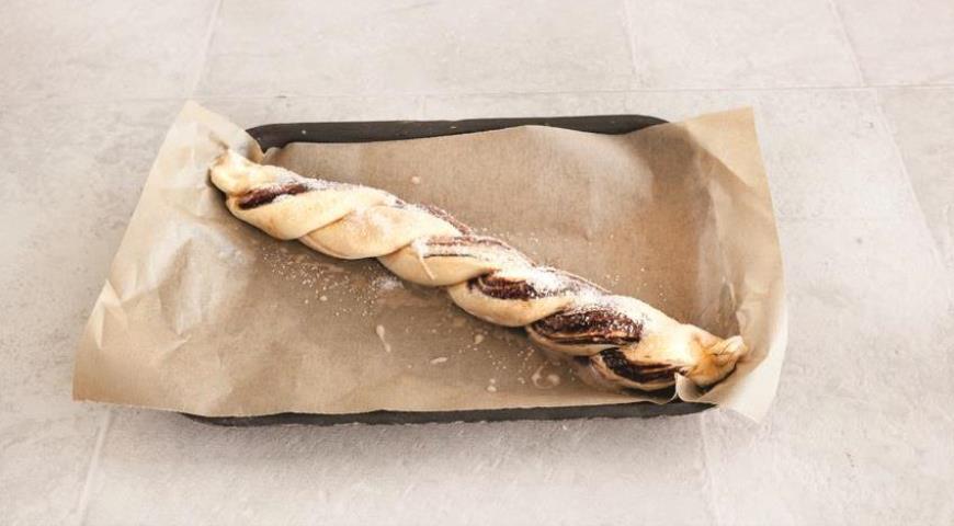 Быстрый рецепт - косички с шоколадной пастой. Шаг 5 Быстрый рецепт - косички с шоколадной пастой. Шаг 5