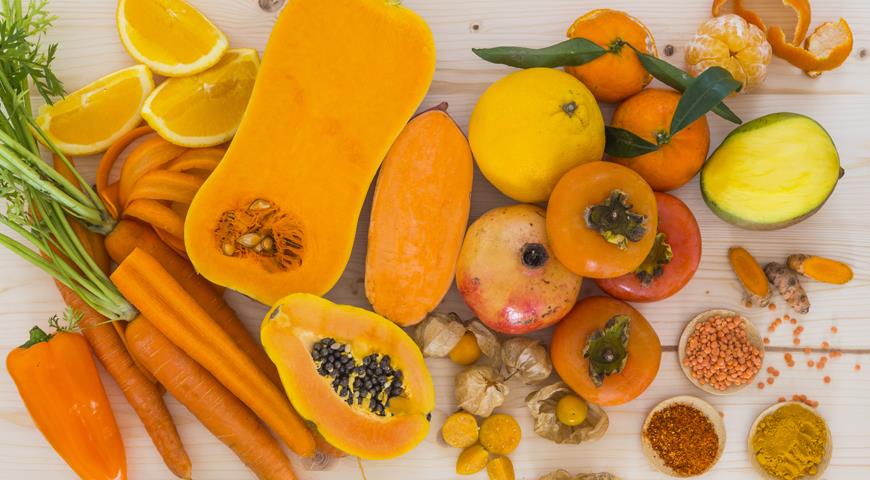 Овощи и фрукты, богатые каротином