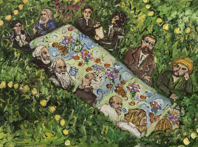 Проект творцы на лопатах Екатерины Поповой-Гамаюн, писатели в саду