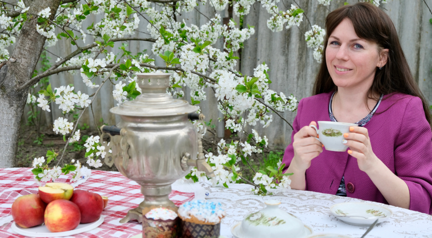 Пасха на даче, сервировка